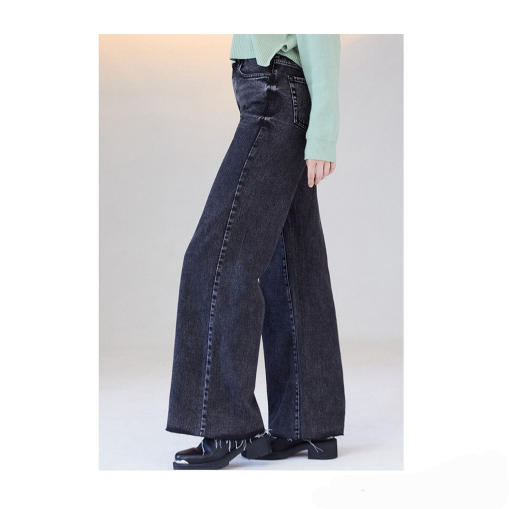 PacSun Puddle Wide Leg Black Denim Jeans Jean Size 27 NEW NWT